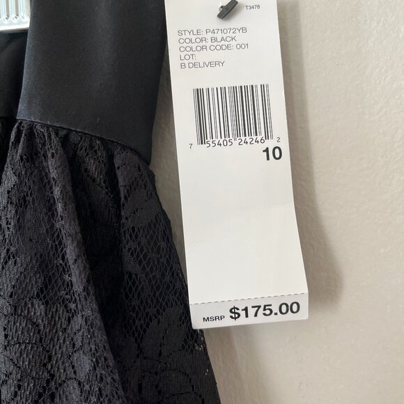 DKNY Sz 10 Black Silk Lace Lined Short Skirt Back Zip Flare Style Classic - Picture 4 of 9